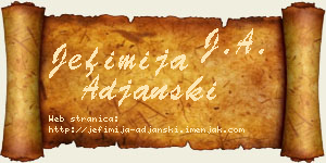 Jefimija Ađanski vizit kartica